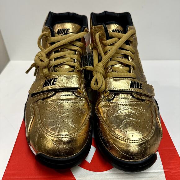 NIB NWT Nike Air Trainer 1 PRM QS (NFL) Super Bowl 50 Metallic Gold / Black 9.5 - Picture 4 of 11